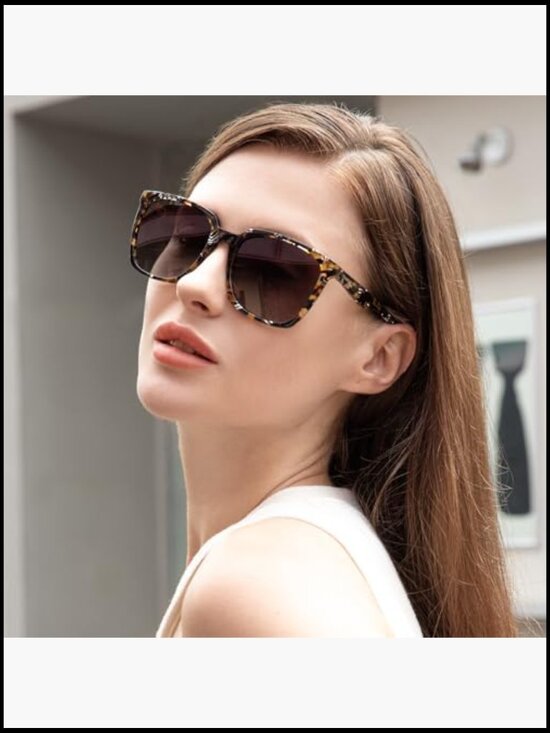 Oversized Square Polarized Acetate Sunglasses for Women Retro Fashion